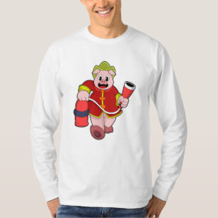 T-shirt Extincteur de pompier de porc
