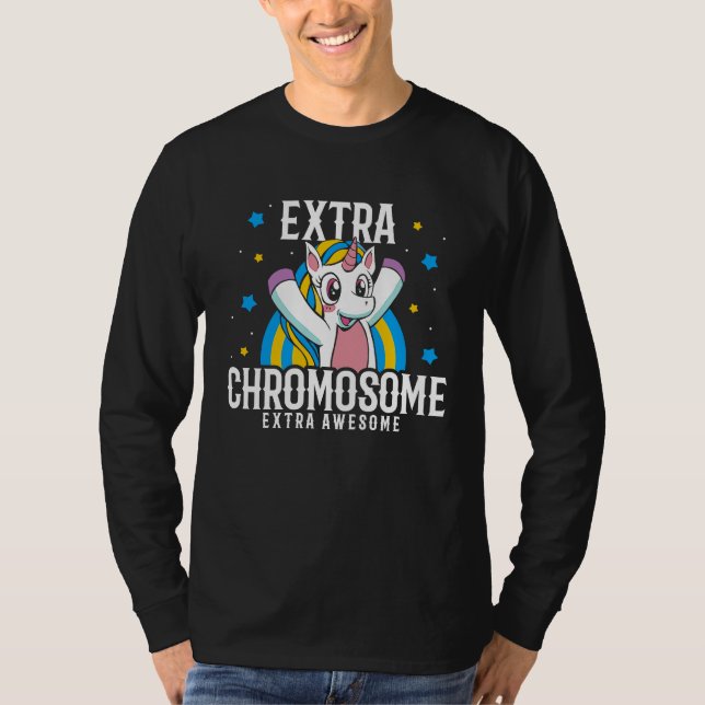 T-shirt Extra Chromosome Extra Awesome Unicorn Down Syndro (Devant)