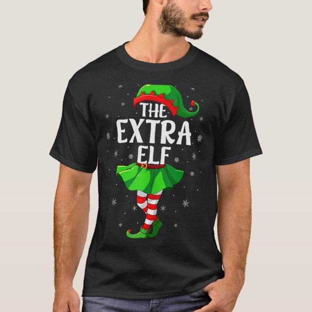 T-shirt Extra Elf Christmas Girls Women Elf Squad Xmas Fam (Devant)