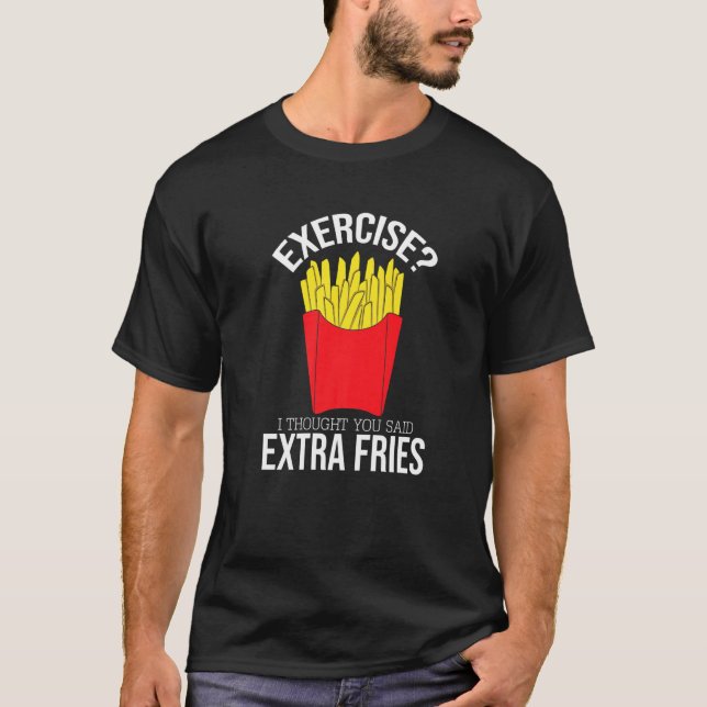 T-shirt Extra Fries Français Fries Funny Texte Humour Rapi (Devant)