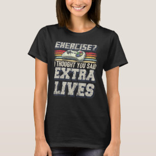 T-shirt Extra Lives Funky Video Game Contrôleur Retro Jeu