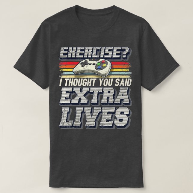 T-shirt Extra Lives Funky Video Game Controller Retro (Design devant)