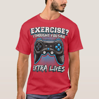 T-shirt Extra Lives Funny Video Game Controller Retro Boy