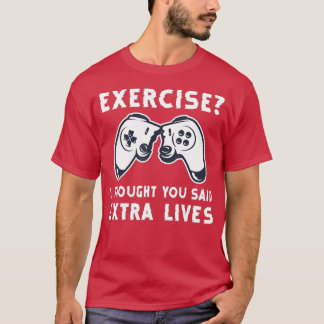T-shirt Extra Lives Funny Video Game Controller Retro Boy