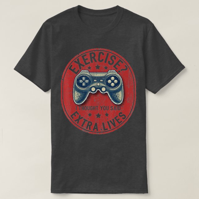 T-shirt Extra Lives Funny Video Game Controller Retro Boy (Design devant)
