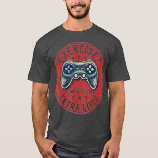 T-shirt Extra Lives Funny Video Game Controller Retro Boy