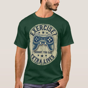T-shirt Extra Lives Funny Video Game Controller Retro Boy