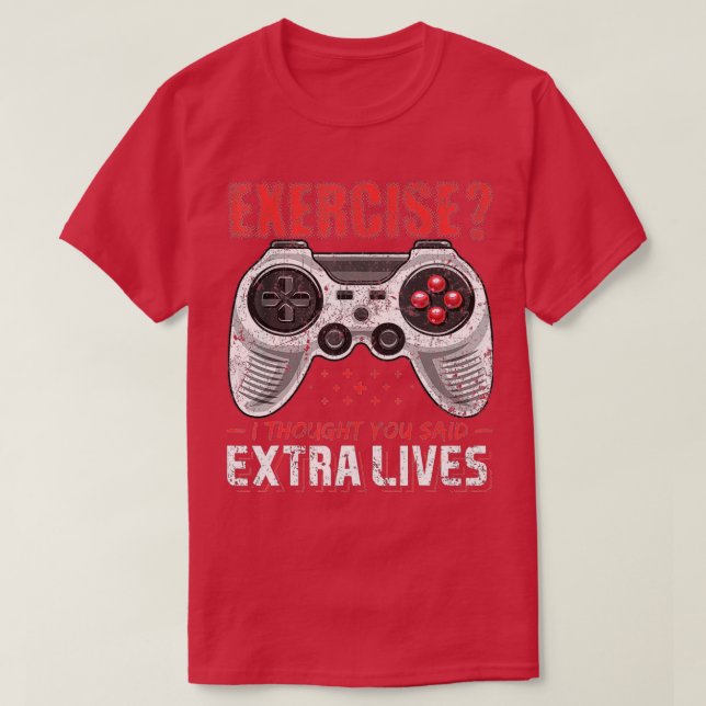 T-shirt Extra Lives Funny Video Game Controller Retro  Boy (Design devant)