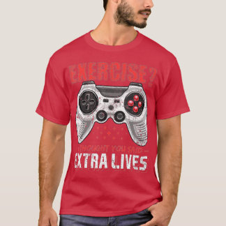 T-shirt Extra Lives Funny Video Game Controller Retro Boy