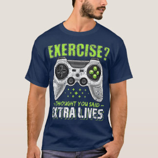 T-shirt Extra Lives Funny Video Game Controller Retro Boy