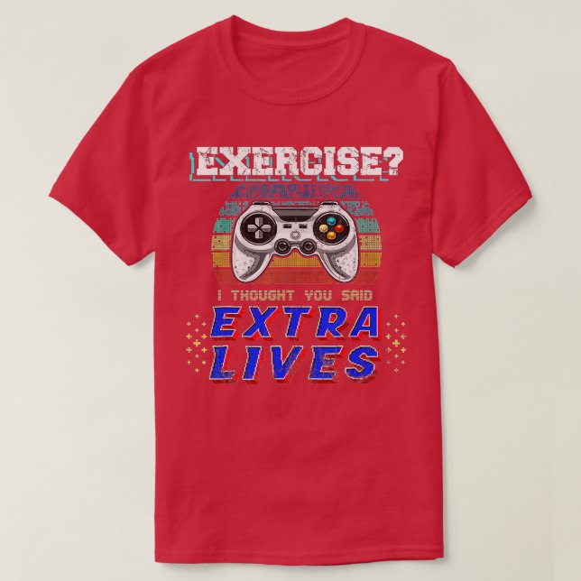 T-shirt Extra Lives Funny Video Game Controller Retro Boy (Design devant)