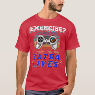 T-shirt Extra Lives Funny Video Game Controller Retro Boy