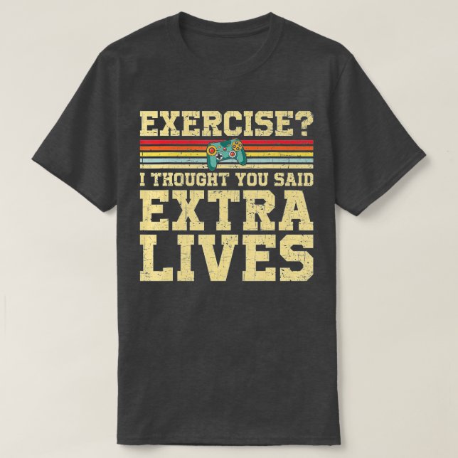 T-shirt Extra Lives Funny Video Game Controller Retro Boy (Design devant)