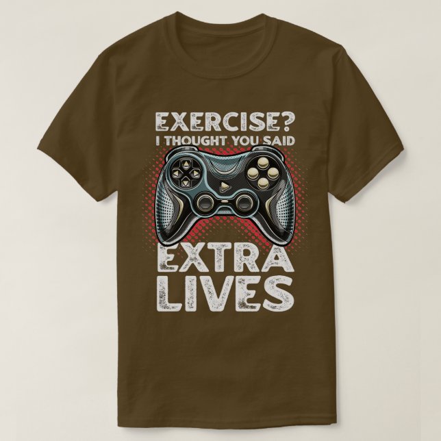 T-shirt Extra Lives Funny Video Game Controller Retro Boy (Design devant)