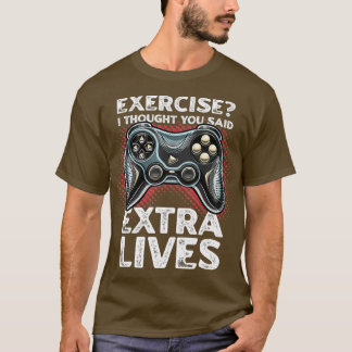 T-shirt Extra Lives Funny Video Game Controller Retro Boy