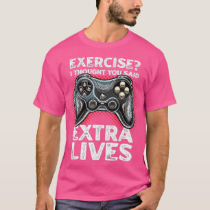 T-shirt Extra Lives Funny Video Game Controller Retro Boys