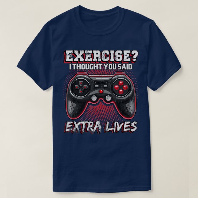 T-shirt Extra Lives Funny Video Game Controller Retro Boys (Design devant)