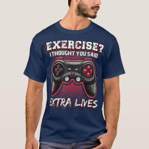 T-shirt Extra Lives Funny Video Game Controller Retro Boys