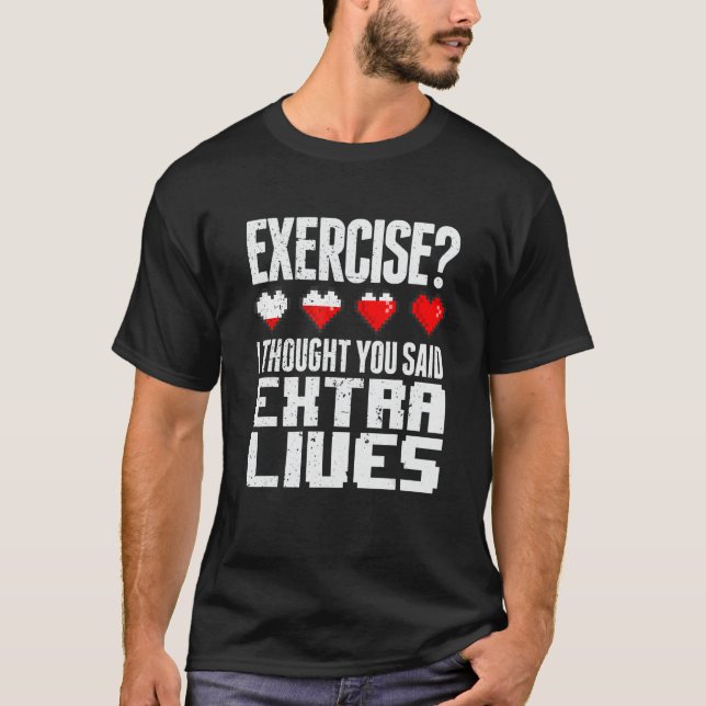 T-shirt Extra Lives  Video Game Controller Retro Gamer Boy (Devant)