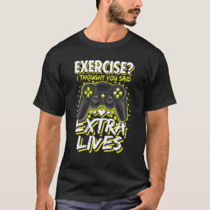 T-shirt Extra Lives Video Game Controller Retro Gamer Boys