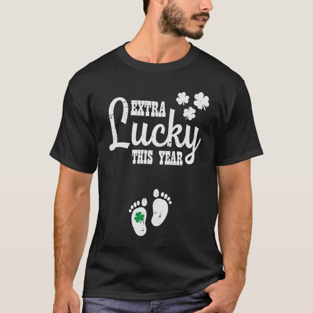 T-shirt Extra Lucky Cette Année St patrick Grossesse Annou (Devant)
