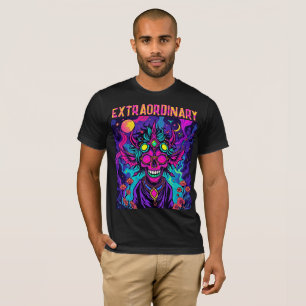 T-shirt extraordinaire Skull Néon Psychédélique
