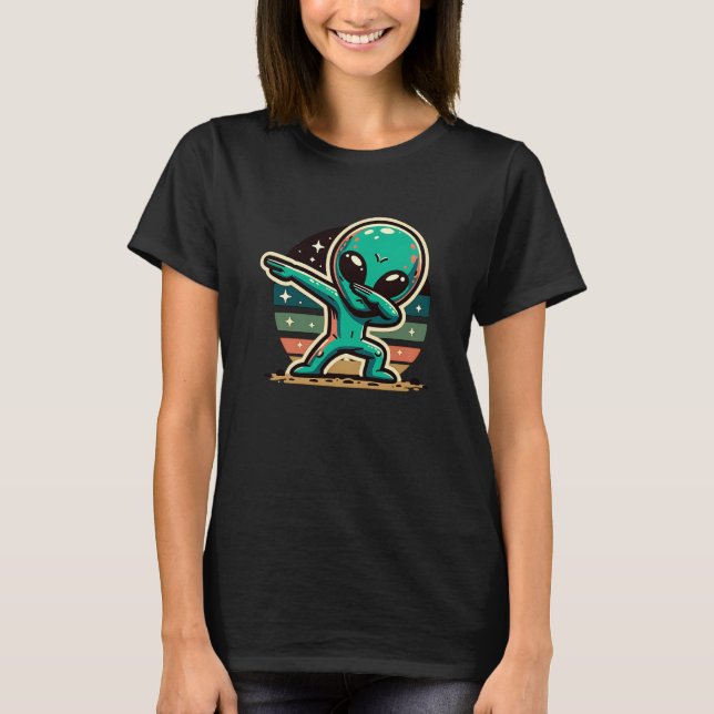 T-shirt Extraterrestre Alien Drôle qui fait le Dab (Devant)