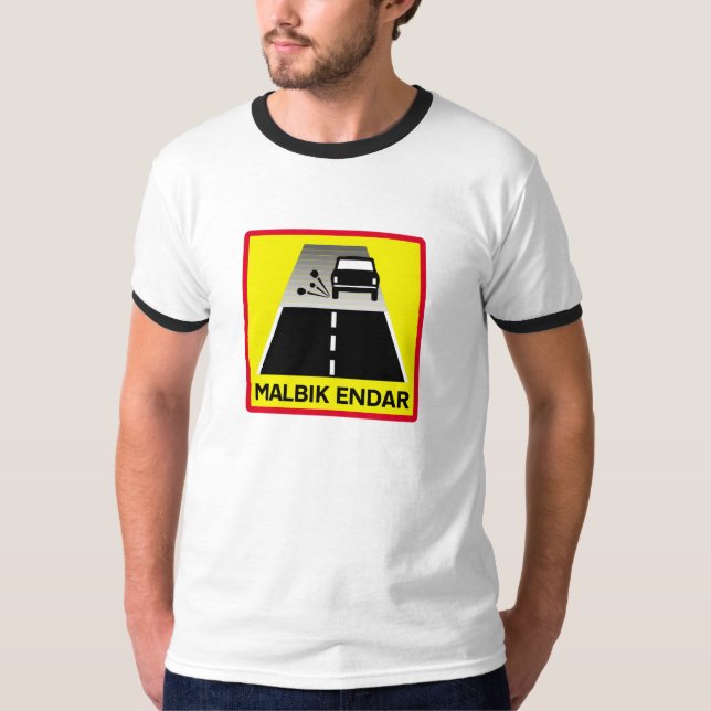 T-shirt Extrémité de route goudronnée, poteau de (Devant)