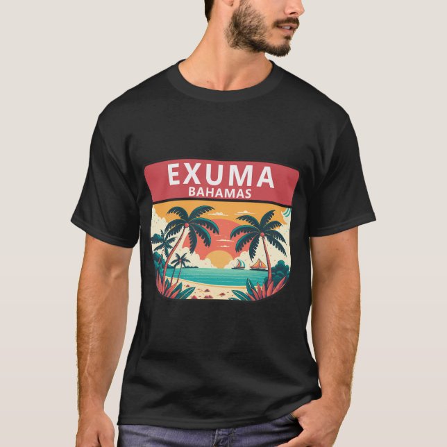 T-shirt Exuma Bahamas Retro (Devant)