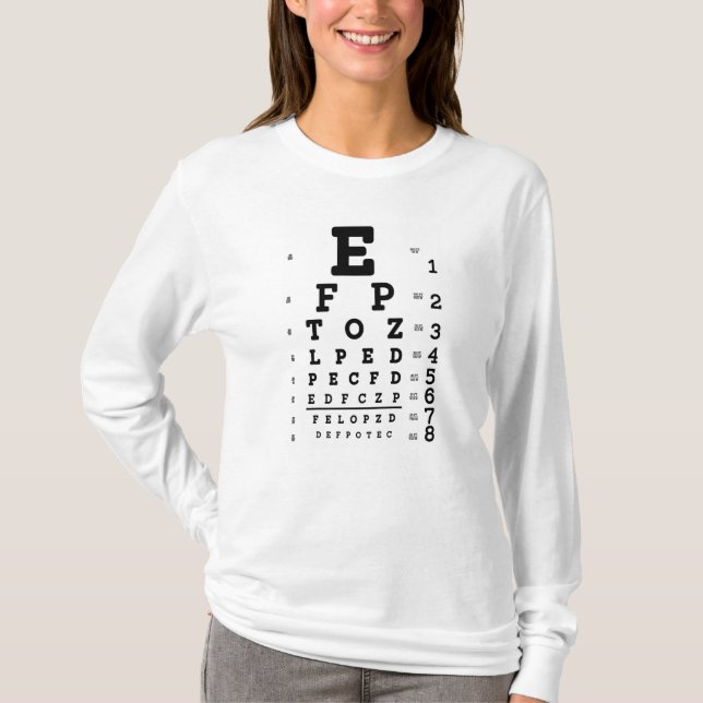 T-shirt Eye Chart Optometrist (Devant)