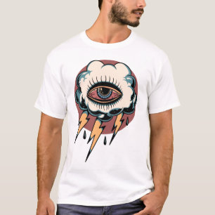 T-shirt Eyeball éclat boulons design tatouage