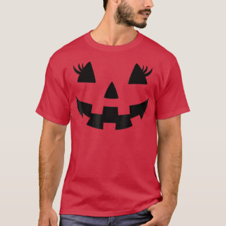 T-shirt Eyelashes Jack-o'-lantern Face Citrouille Hallowen