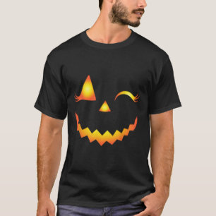 T-shirt Eyelashes Jack-o'-lantern Face Citrouille Hallowen