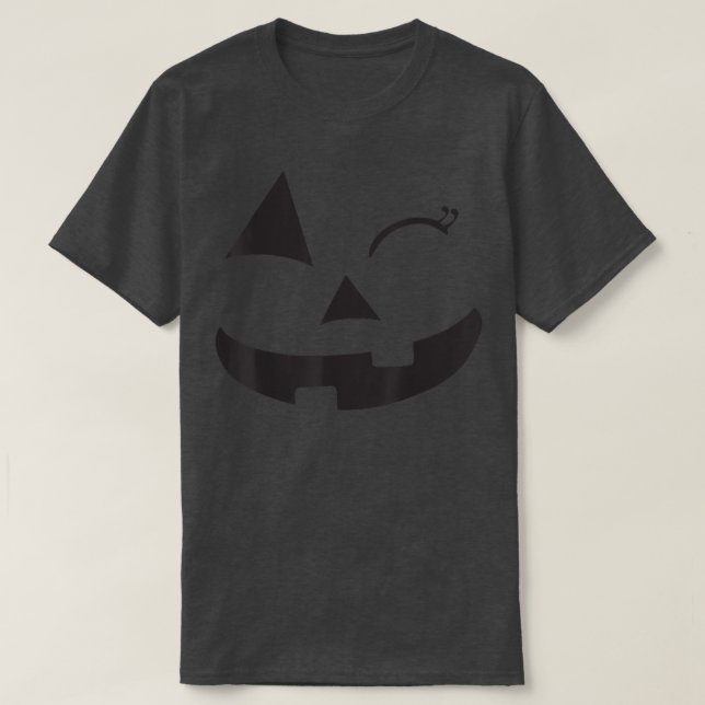 T-shirt Eyelashes Jack-o'-lantern Face Citrouille Hallowen (Design devant)