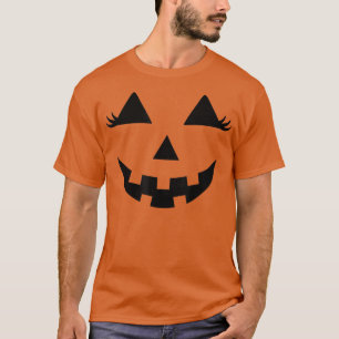 T-shirt Eyelashes L'Halloween tenue Citrouille Face Costum