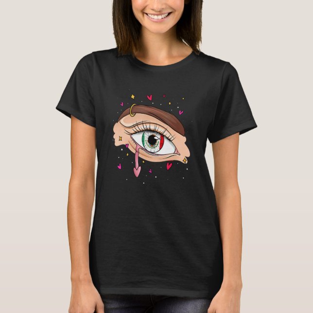 T-shirt Eyes With Mexico Flag for Mexican People and Mexic (Devant)