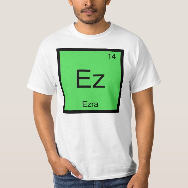 T-shirt Ezra Nom Chimie Élément Tableau Périodique (Devant)