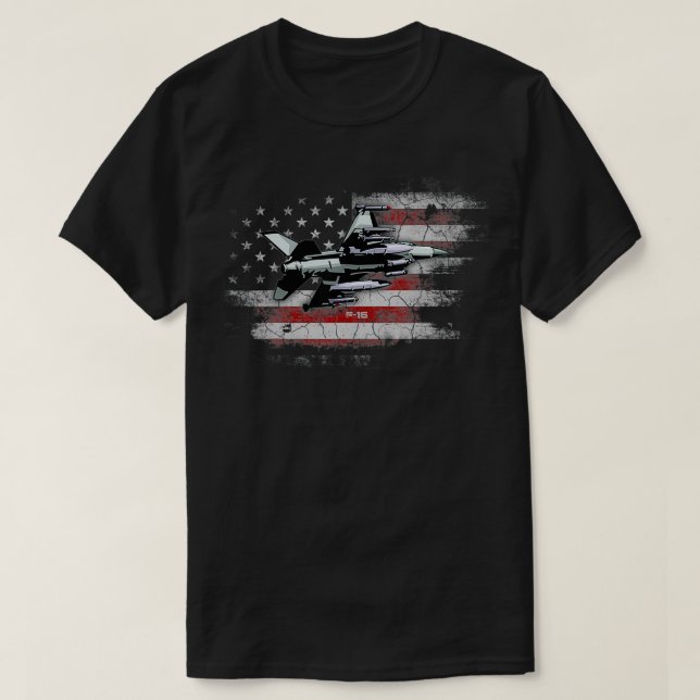 T-shirt F16 Drapeau du pilote F16 pour la lutte contre le  (Design devant)