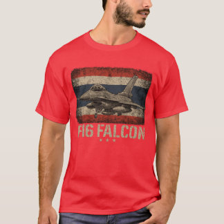 T-shirt f16 falcon jet patriotique avion vintage