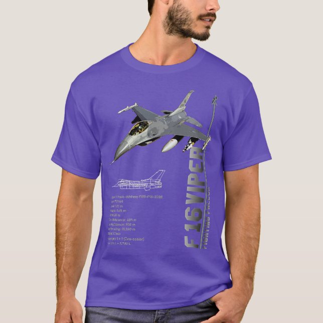 T-shirt F16 Viper Fighting Falcon Jet FightersSpec (Devant)