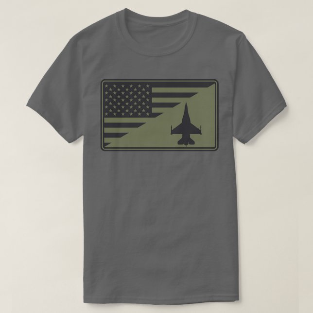 T-shirt F16 Viper US Drapeau tamisé (Design devant)