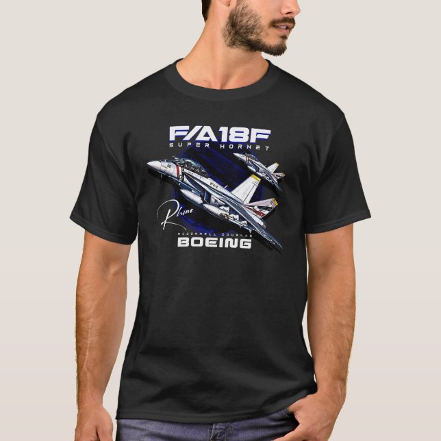 T-shirt F18 Super Hornet Rhino Us Air Force Fighterjet (Devant)