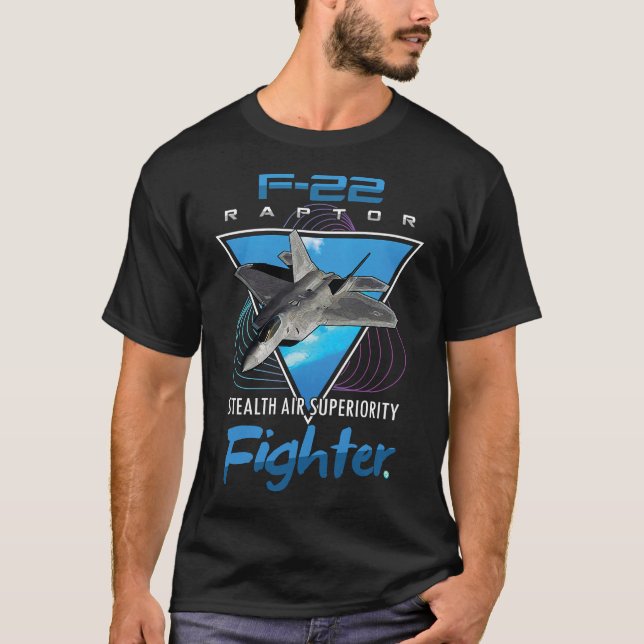 T-shirt F22 Raptor Stealth Fighter Jet Tee Don  (Devant)