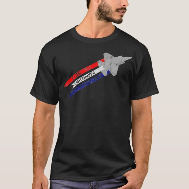 T-shirt F35 Lightning II Jet Fighter Fight Win (Devant)