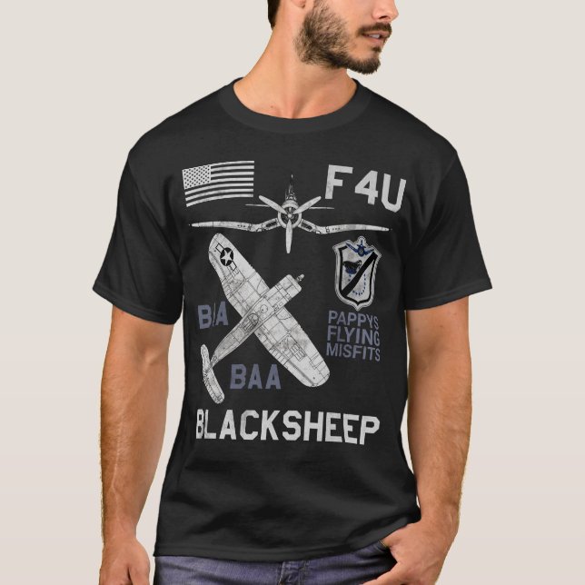T-shirt F4U Blackbrebis 2ÈME GUERRE MONDIALE Fight (Devant)