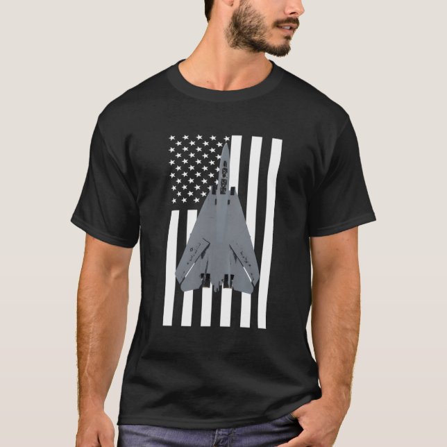 T-shirt F-14 F14 Tomcat Avion Drapeau Us (Devant)