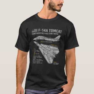 T-shirt F 14 Tomcat F14 Plan directeur de l'avion Faits