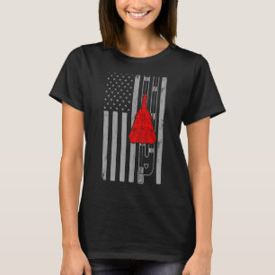 T-shirt F-14 Tomcat Fighter Jet Avion américain Drapeau Co