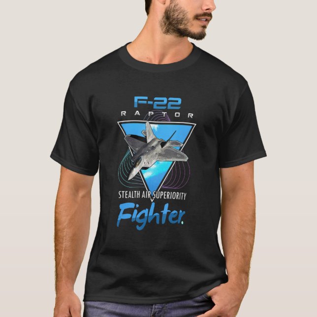 T-shirt F 22 Raptor Stealth Fighter Jet Tee (Devant)