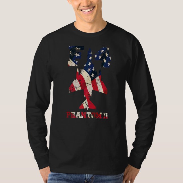 T-shirt F 4 Fantom Ii Fighter Jet Avec Drapeau Usa D (Devant)